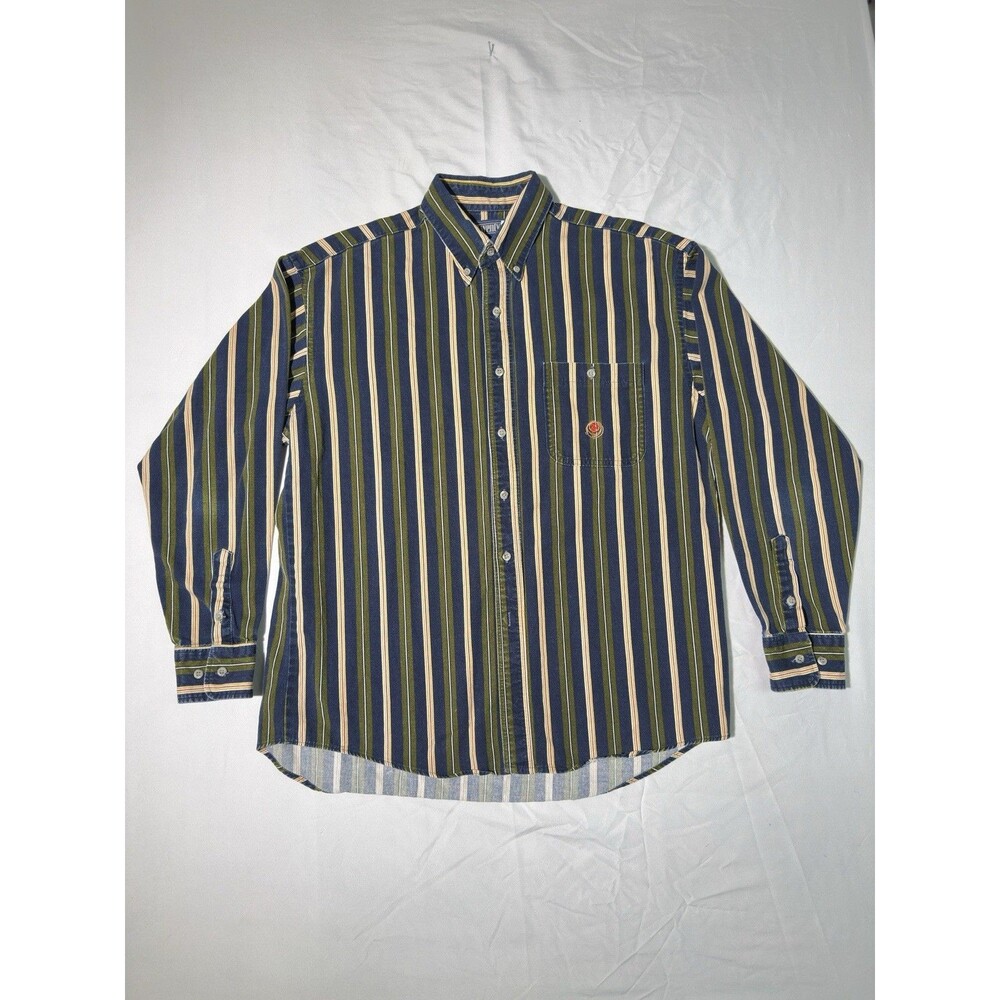 Vtg WRANGLER TwentyX Brushpopper Shirt Mens Large Striped Western Rodeo USA